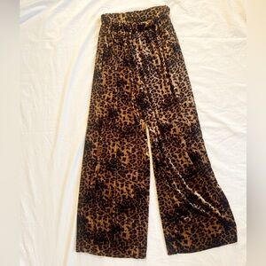 Leopard Print Wide-Leg Pants